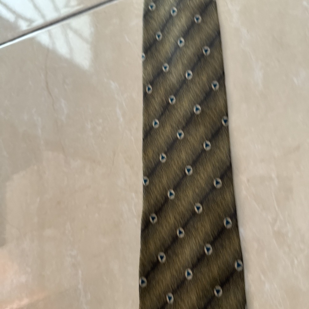 VTG Giorgio Armani Cravatte Necktie Geometric Triangle Circle 100% Pure Silk